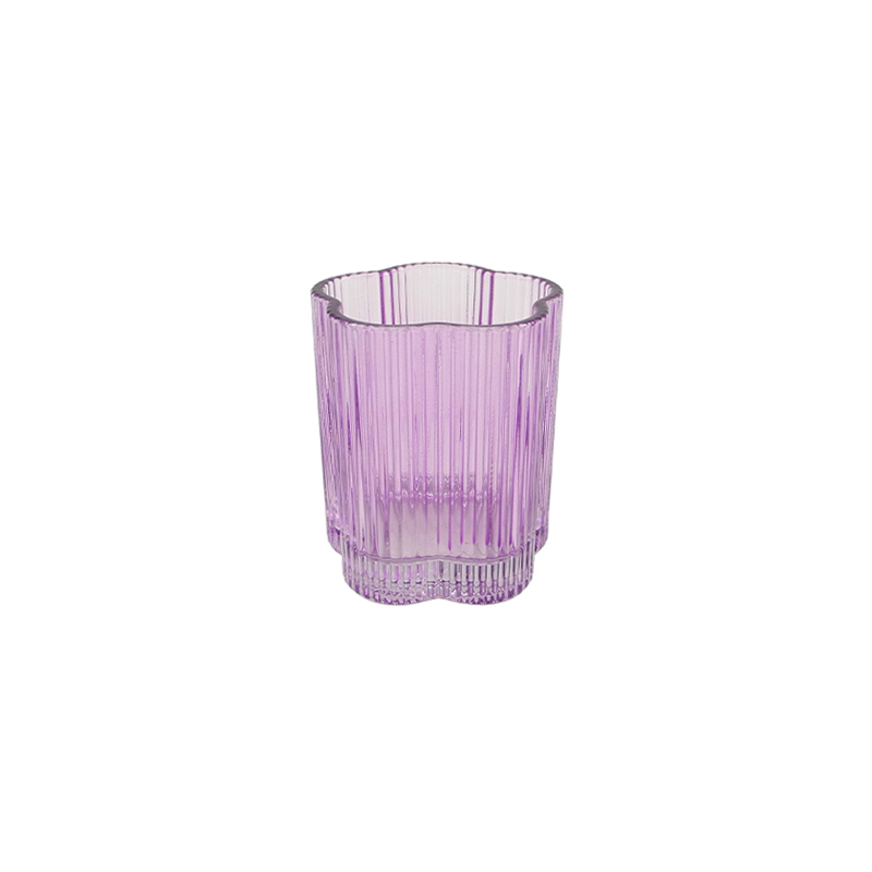 Flower Spray Colored Glass Candle Holder YD-ND-377