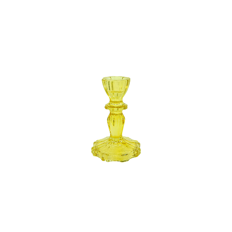 Spray Yellow Brown Glass Candle Holder YD-ND-386