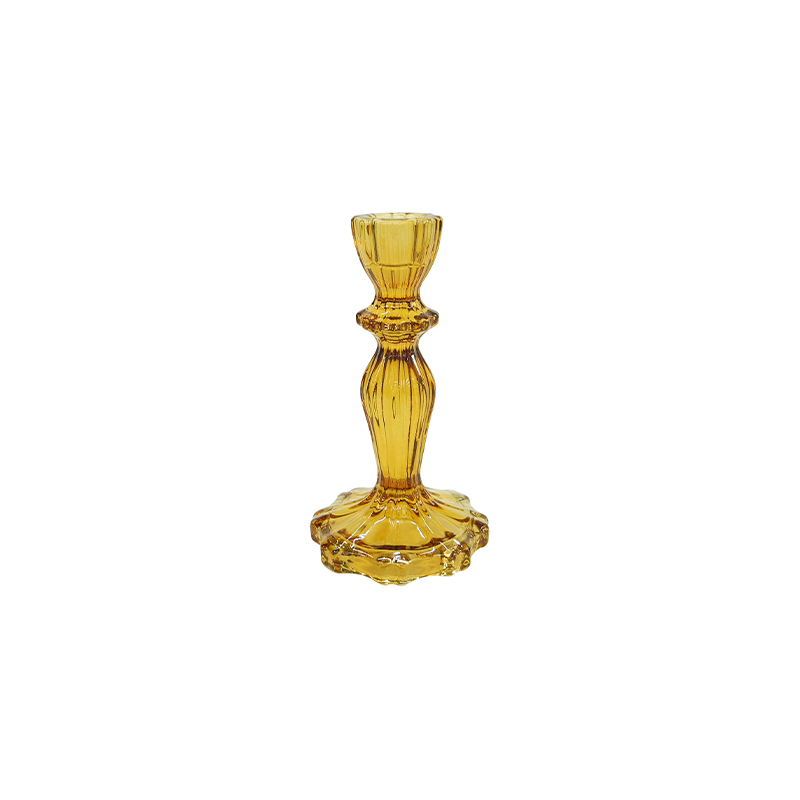 Spray Yellow Brown Glass Candle Holder YD-ND-386