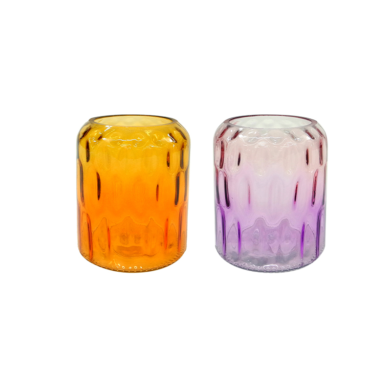 Cylindrical Cutout Gradient Spray Color Glass Vase YD-ND-327