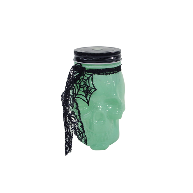 Halloween Green Enamel Painted Glass Bottle YD-HAL-109