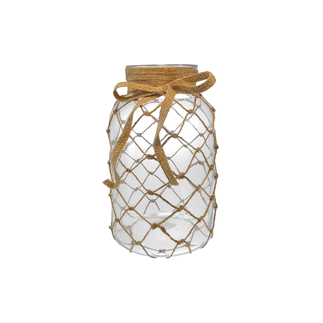 Woven Glass Bottle with Hemp Rope YD-ACC-076