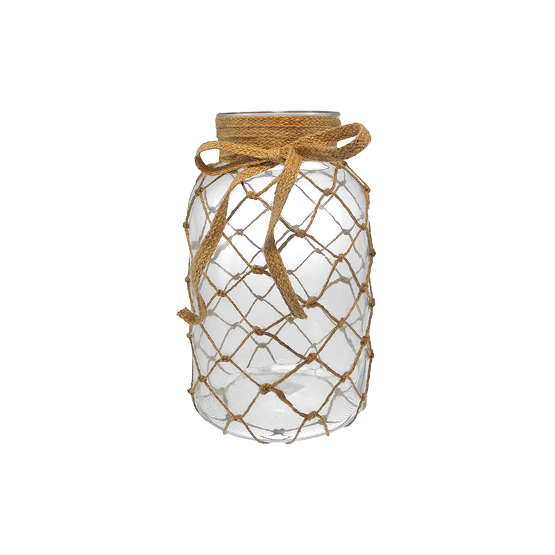 Woven Glass Bottle with Hemp Rope YD-ACC-076