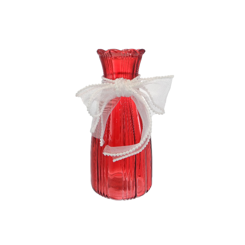 Valentine's Day Ribbon Decorated Glass Vase YD-VL-095