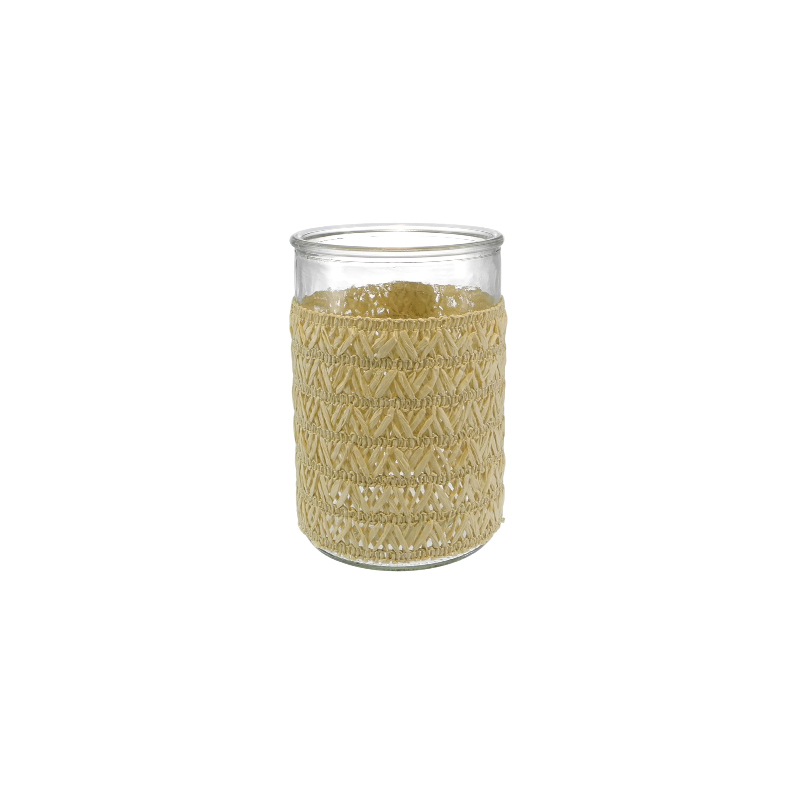 Straight Tube Khaki-colored Woven Glass Bottle YD-ACC-071