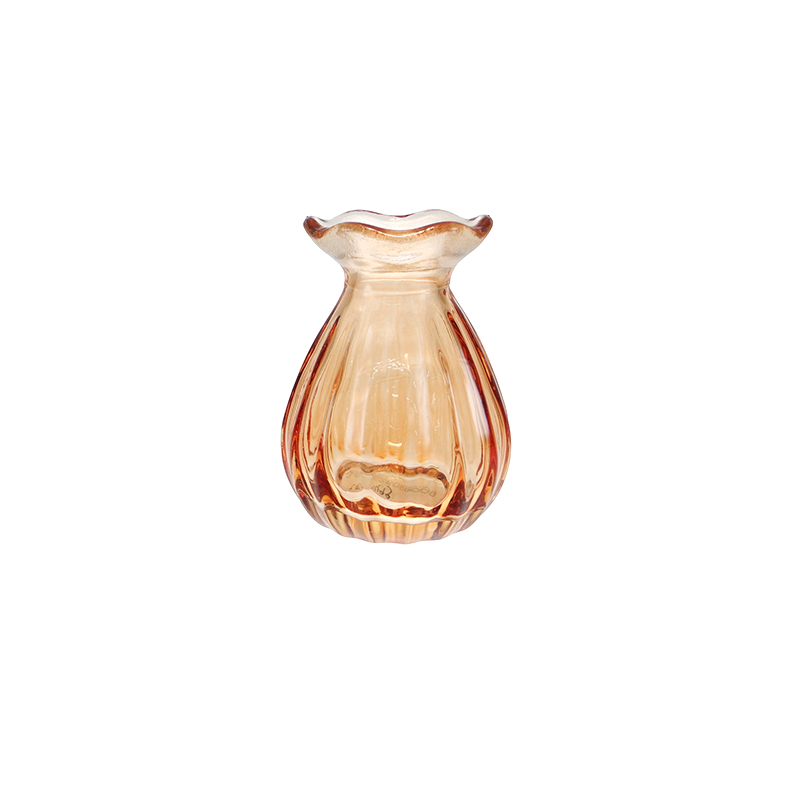 Flower-mouth Striped Colored Flower Bud Vase YD-SS-169