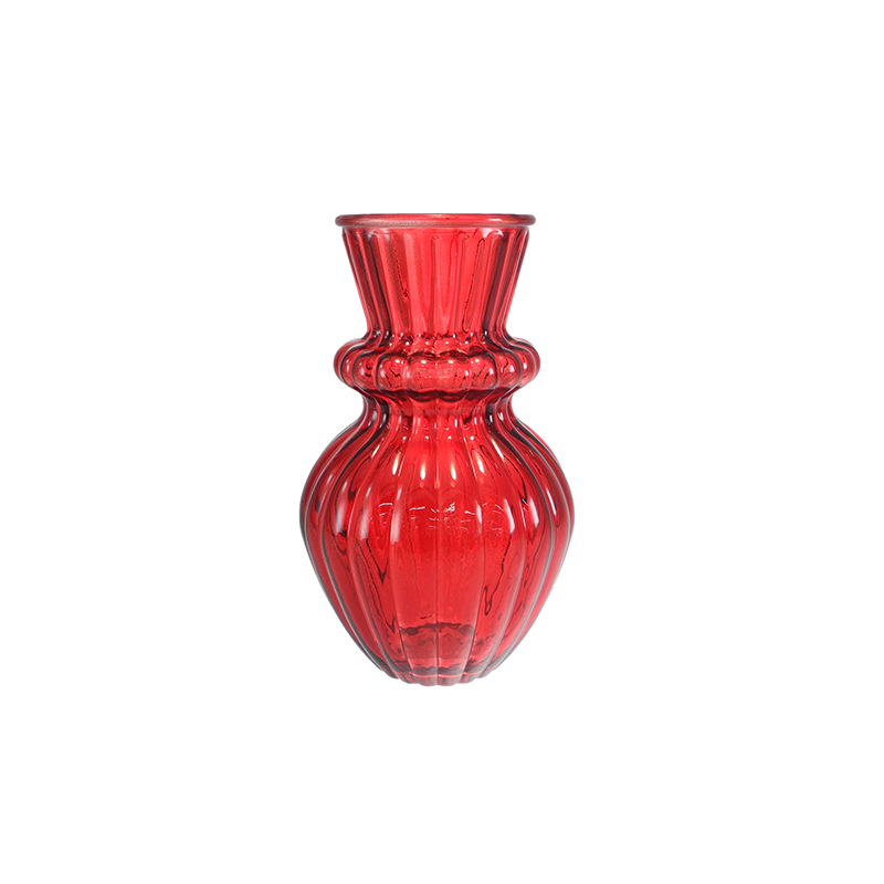 Valentine's Day Striped Colored Glass Flower Vase YD-VL-097