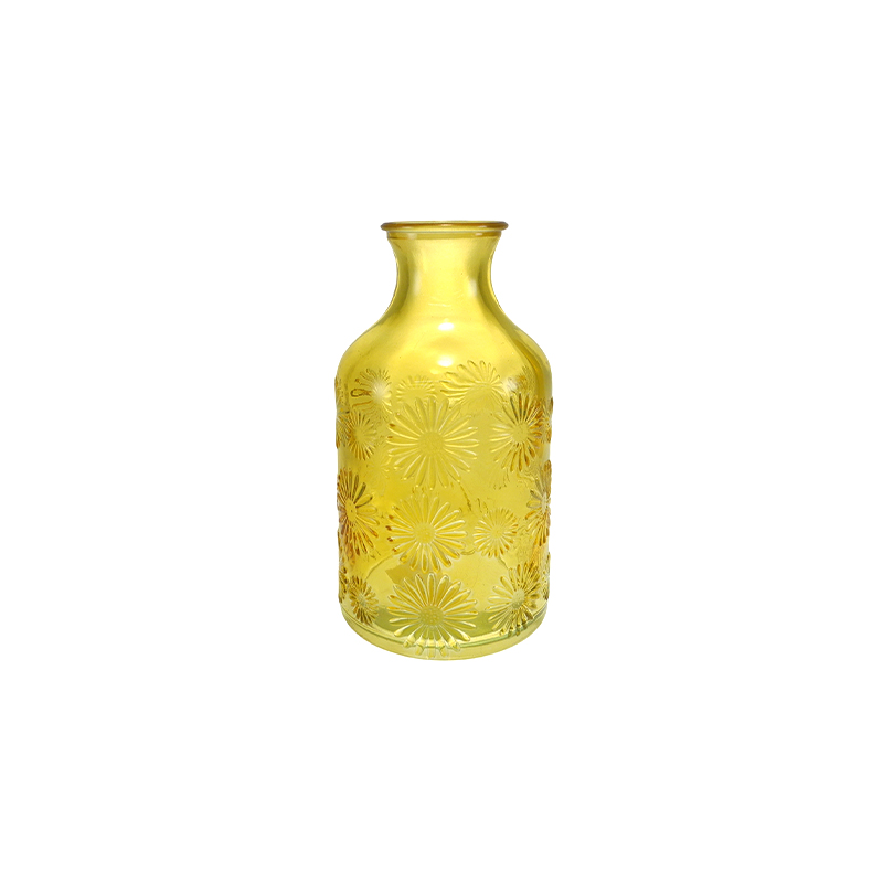 Floral Texture Colored Glass Flower Bud Vase YD-SS-175