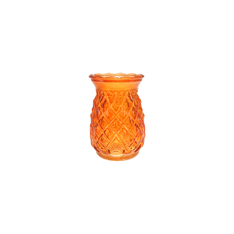 Diamond-shaped Patterned Colored Glass Vase YD-SS-174