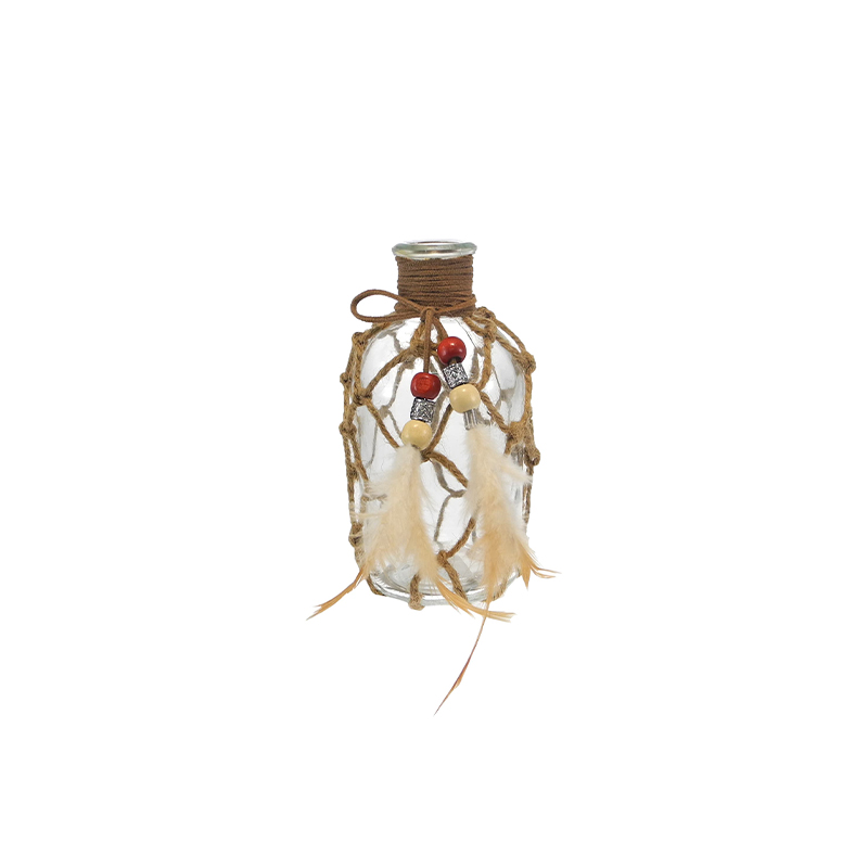 Woven Glass Bottle with Hemp Rope YD-ACC-076