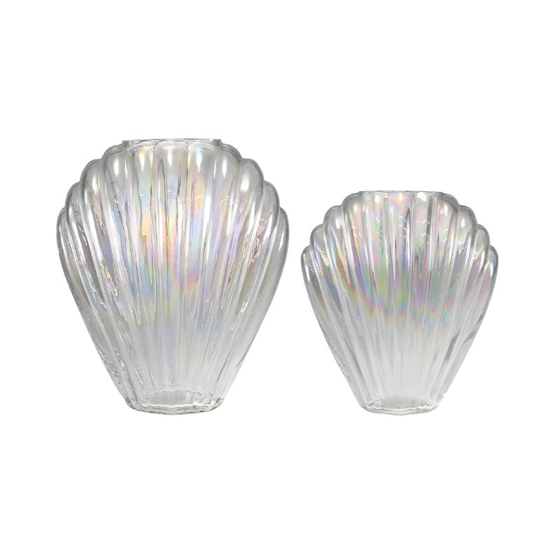 Colorful Plated Shell Glass Vase YD-OBS-163