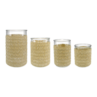 Straight Tube Khaki-colored Woven Glass Bottle YD-ACC-071