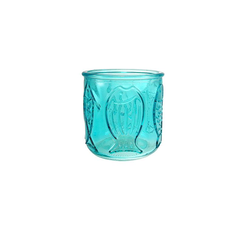Ocean-patterned Glass Candle Cup YD-OBS-150