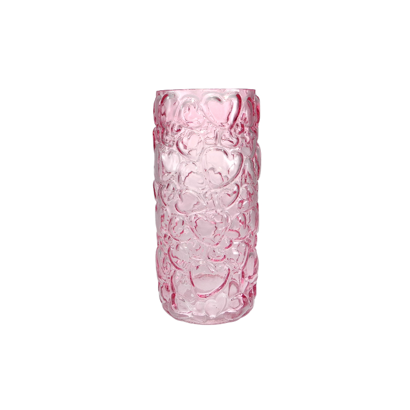Love-themed Relief-colored Glass Candlestick YD-VL-088