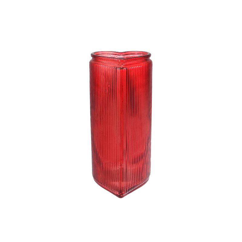 Love-themed Striped Colored Glass Vase YD-VL-092