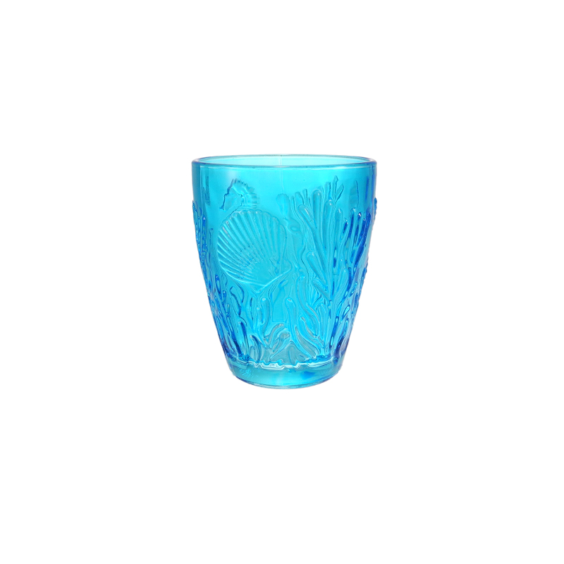 Ocean-patterned Conical Glass Cup YD-OBS-151