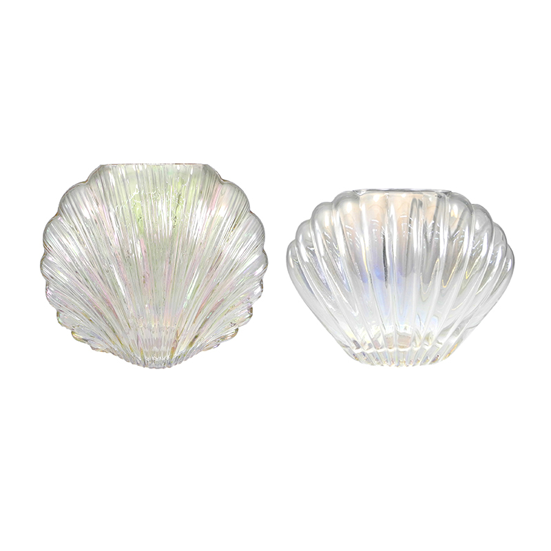 Colorful Plated Shell Glass Vase YD-OBS-163