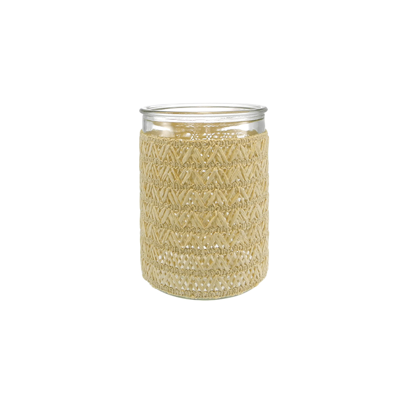 Straight Tube Khaki-colored Woven Glass Bottle YD-ACC-071