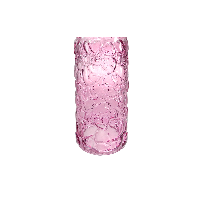 Love-themed Relief-colored Glass Candlestick YD-VL-088