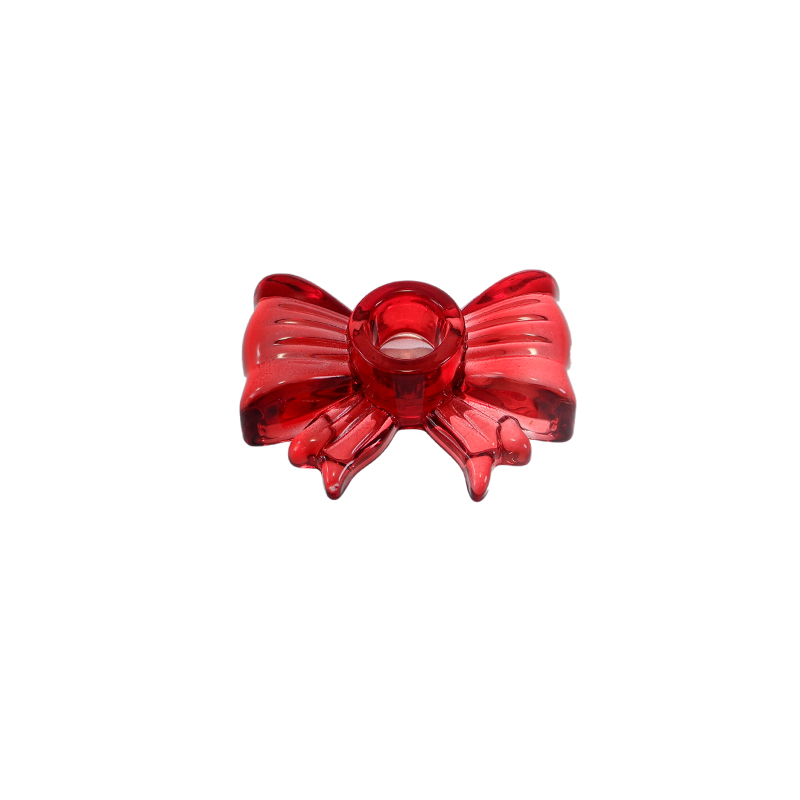 Valentine's Day Bow-shaped Colored Glass Candlestick YD-VL-087