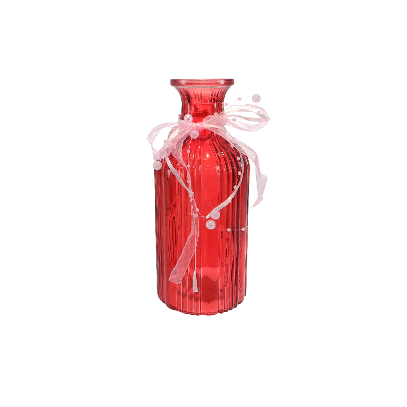 Pearl Ribbon-decorated Glass Vase YD-VL-094