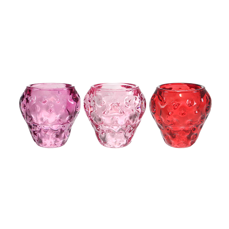 Valentine's Day Strawberry-colored Glass Candlestick YD-VL-085