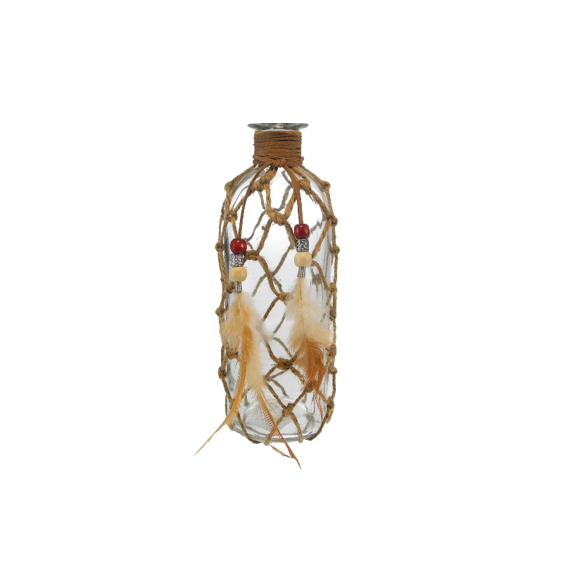 Woven Glass Bottle with Hemp Rope YD-ACC-076