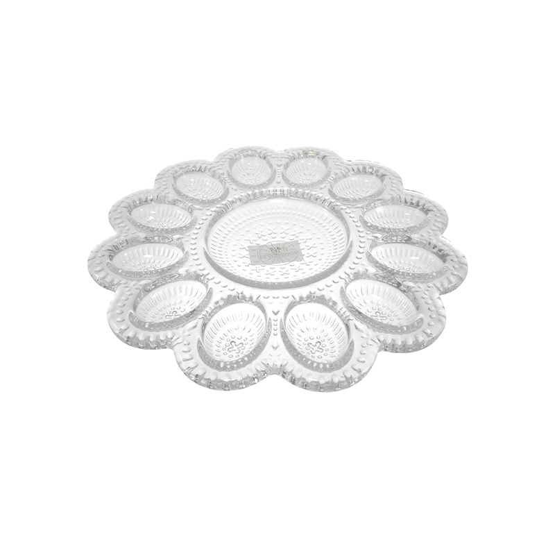 Transparent Glass Egg Plate YD-EAS-077
