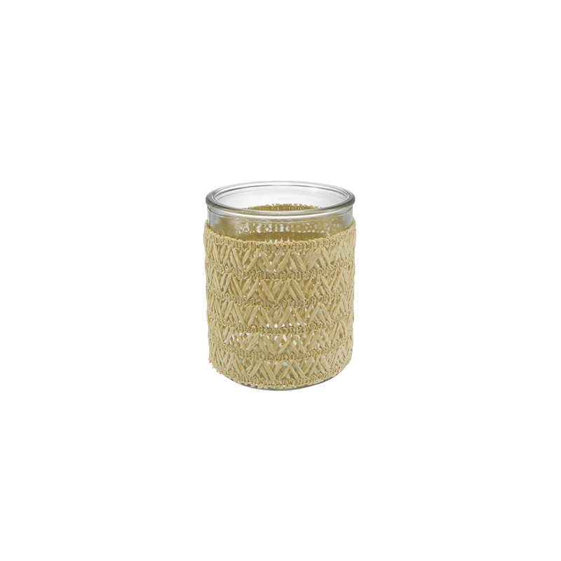 Straight Tube Khaki-colored Woven Glass Bottle YD-ACC-071