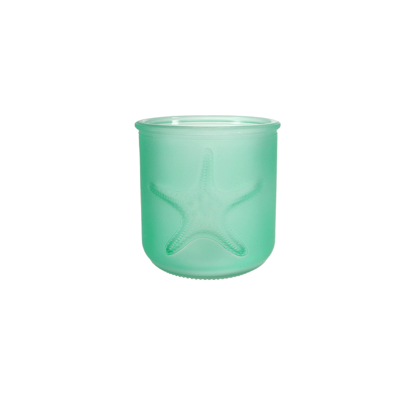 Ocean-patterned Glass Candle Cup YD-OBS-150