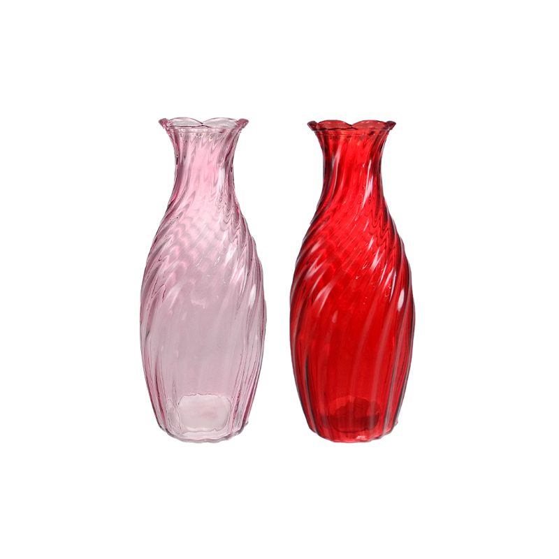 Checkered Pattern Colored Glass Vase YD-VL- 096