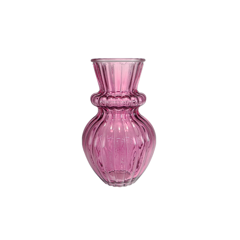 Valentine's Day Striped Colored Glass Flower Vase YD-VL-097