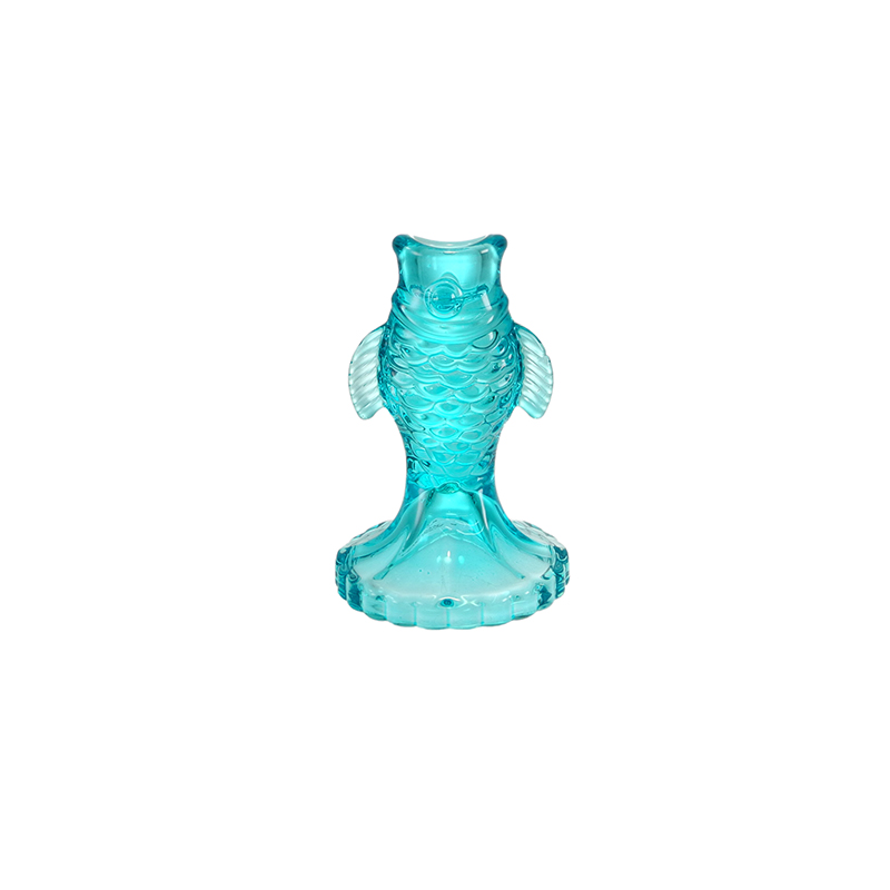 Fish-shaped Colored Glass Canlde Holder YD-OBS-153
