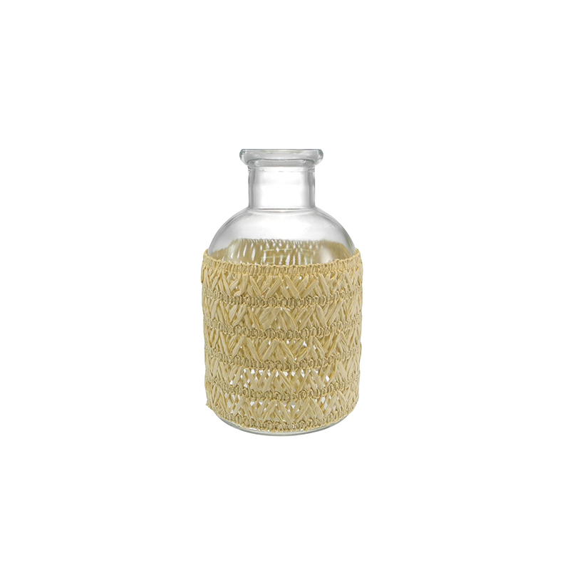 Khaki-colored Woven Small Glass Bottle YD-ACC-072