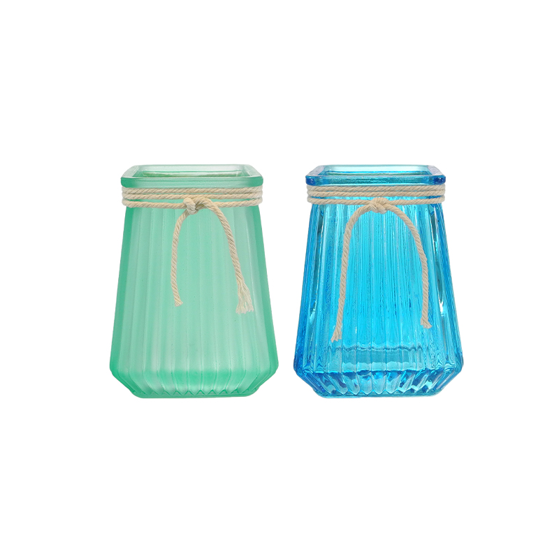 Hanging Rope Decoration with Colored Glass Flower Vase YD-OBS-159