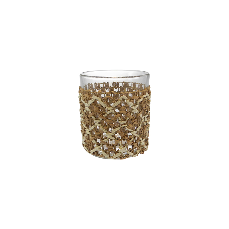 Straight-sided Two-color Woven Glass Bottle YD-ACC-069