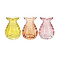 Flower-mouth Striped Colored Flower Bud Vase YD-SS-169