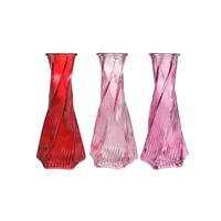 Checkered Pattern Colored Glass Vase YD-VL- 096