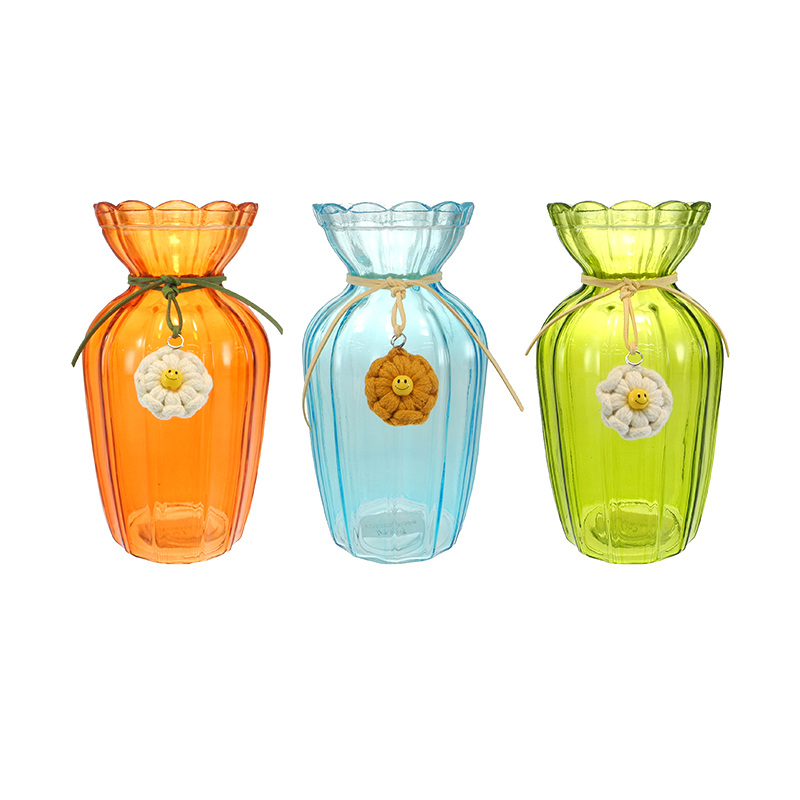 Woven Flower Accessory Spray-painted Glass Vase YD-SS-181