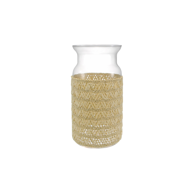 Khaki-colored Woven Glass Bottle YD-ACC-072