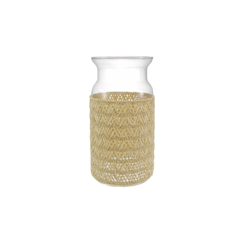 Khaki-colored Woven Glass Bottle YD-ACC-072