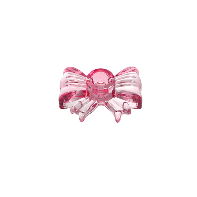 Valentine's Day Bow-shaped Colored Glass Candlestick YD-VL-087