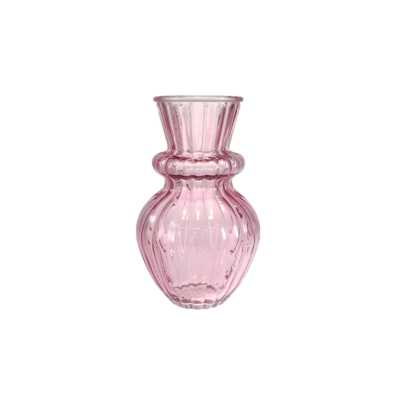 Valentine's Day Striped Colored Glass Flower Vase YD-VL-097