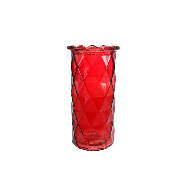 Diamond-patterned Valentine's Day Colored Glass Flower Vase YD-VL-098
