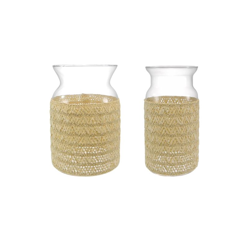 Khaki-colored Woven Glass Bottle YD-ACC-072