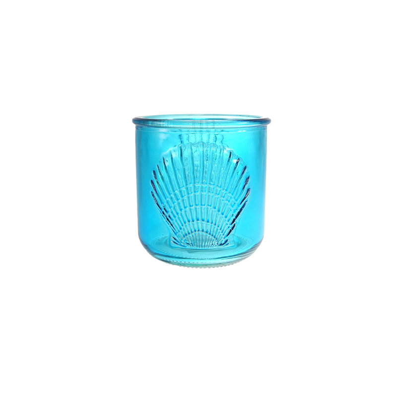Ocean-patterned Glass Candle Cup YD-OBS-150