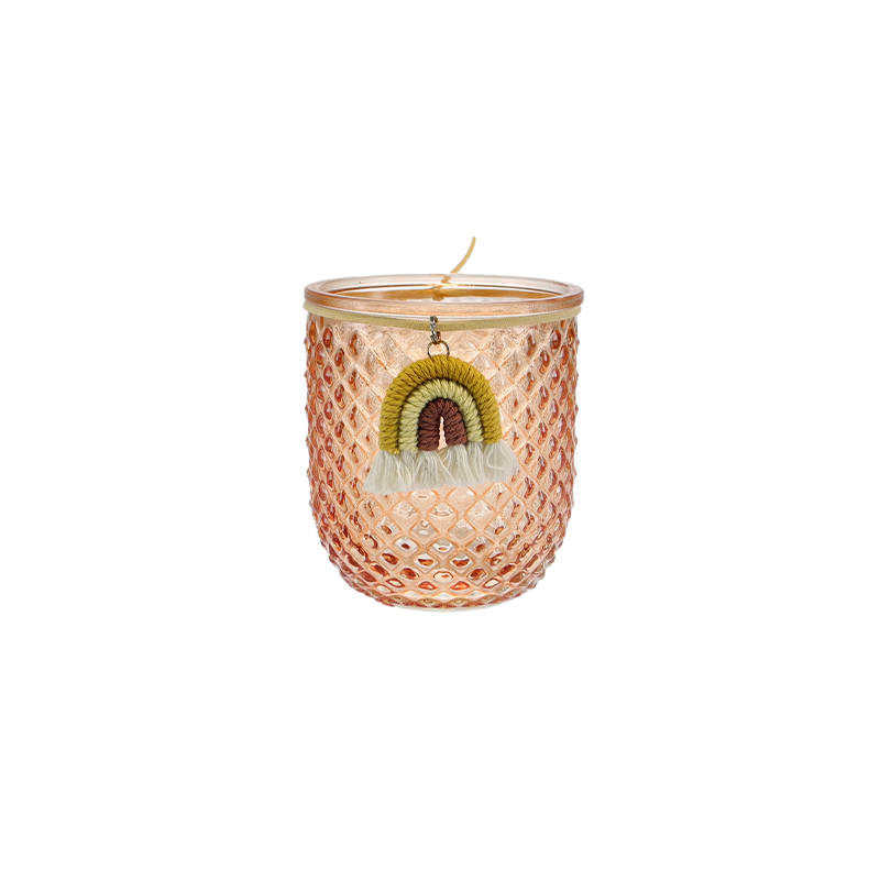 Rainbow Pendant Colored Glass Candle Cup YD-SS-162