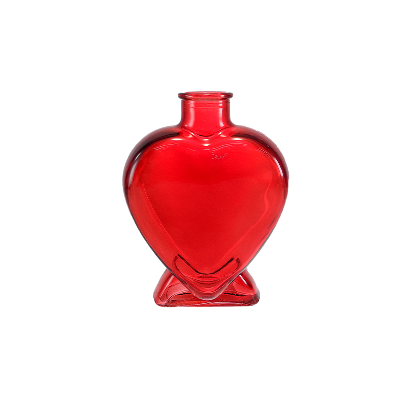 Valentine's Day Red Heart-shaped Glass Vase YD-VL-099