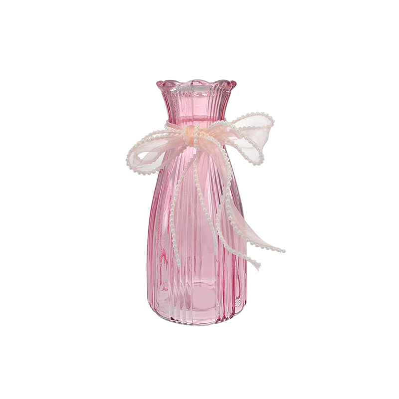 Valentine's Day Ribbon Decorated Glass Vase YD-VL-095