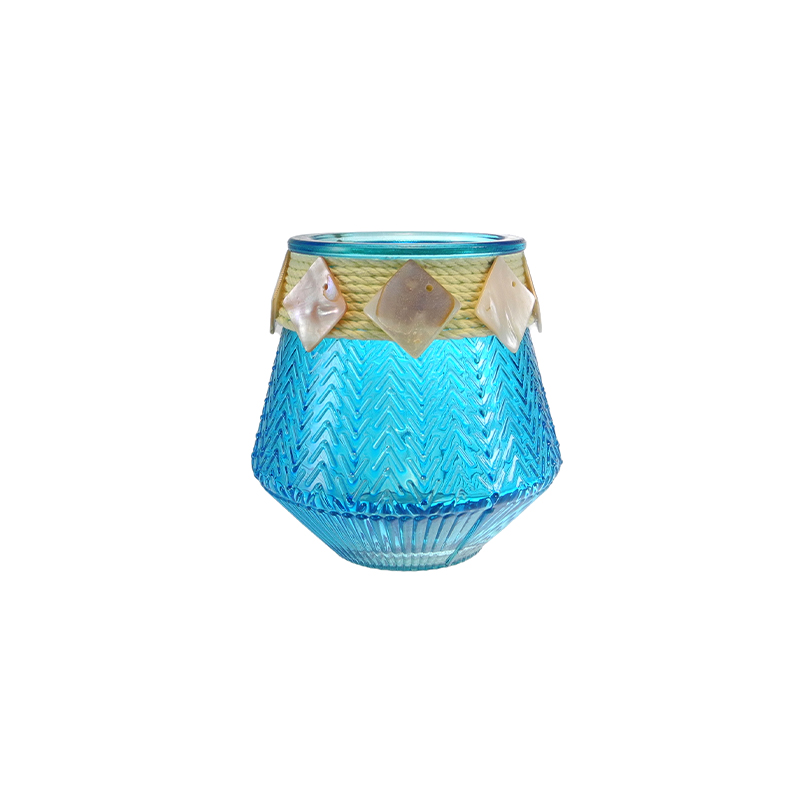 Shell-decorated Marine Glass Container YD-OBS-149